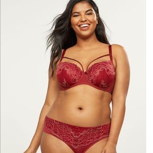 Lane Bryant- Metallic Lace Bra & Panty